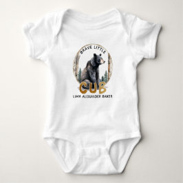 Brave Little Cub Bear Woodland Baby Bodysuit Baby Strampler