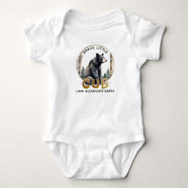 Brave Little Cub Bear Woodland Baby Bodysuit Strampler