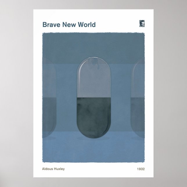 Brave New World Aldous Huxley Dystopian Social Sci Poster (Vorne)
