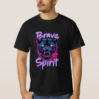 Brave Spirit Neon Panther Graffiti T - Shirt