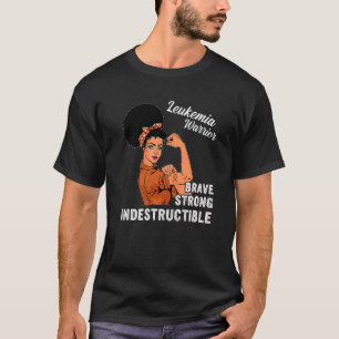 Brave Starke Leukämie Bewusstseinswarter Schwarzer T-Shirt