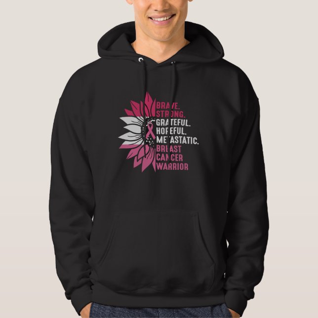 Brave Strong Grateful Breast Cancer Awareness Hoodie (Vorderseite)