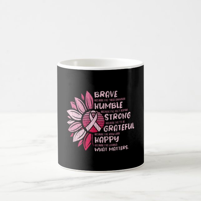 Brave Strong Grateful Breast Cancer Awareness Kaffeetasse (Mittel)