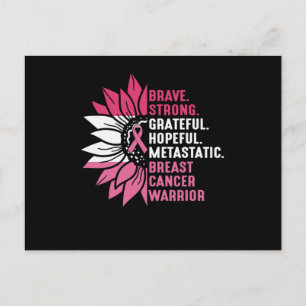 Brave Strong Grateful Breast Cancer Awareness Postkarte