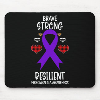 Brave Strong Resilient Fibromyalgie Awareness Ribb Mousepad
