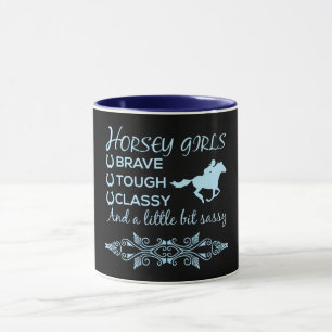 Brave Tough Classy Horse Girl in Light Blue Tasse
