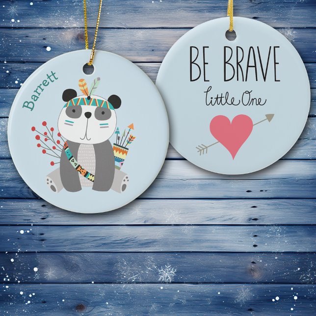 Brave Tribal Panda Bär Personalisiert Keramik Ornament (Von Creator hochgeladen)