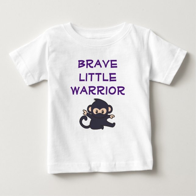 Brave Warrior Funny Niedlicher Cartoon Ninja Monke Baby T-shirt (Vorderseite)