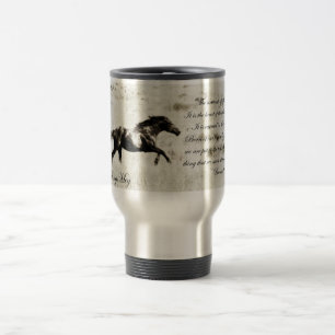 Brave~ Wild Mustang und Quote Travel Mug Reisebecher