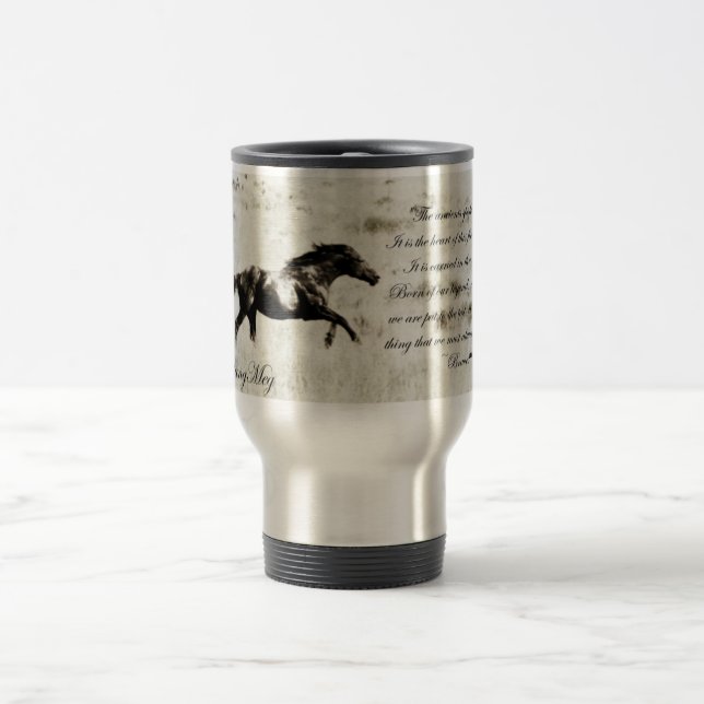 Brave~ Wild Mustang und Quote Travel Mug Reisebecher (Mittel)
