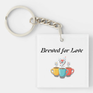 Braved Just Love - Whimsical Coffee Mugs with Hear Schlüsselanhänger