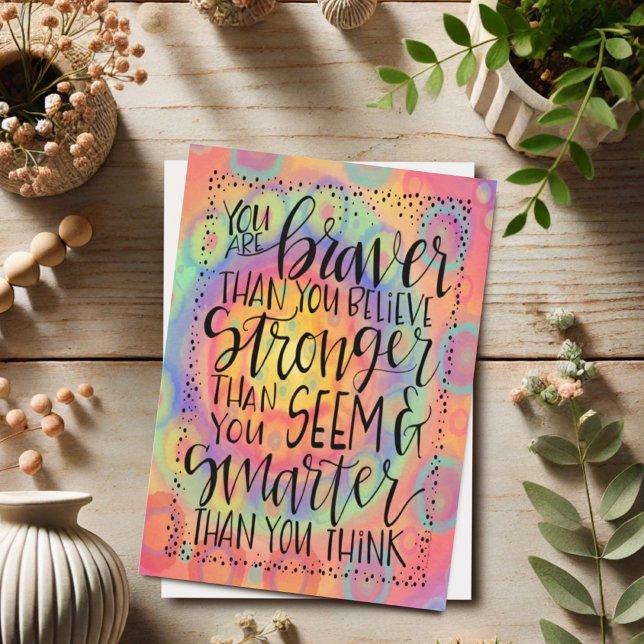 Braver, stärker, schlauer, inspirierender Abschlus Karte (Von Creator hochgeladen)