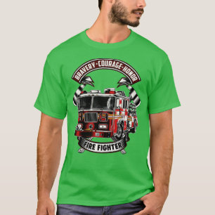 Bravery Courage Ehre Feuerwehrmann T-Shirt