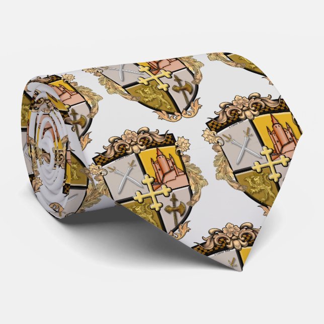 Braves Familienwappen Krawatte (Gerollt)