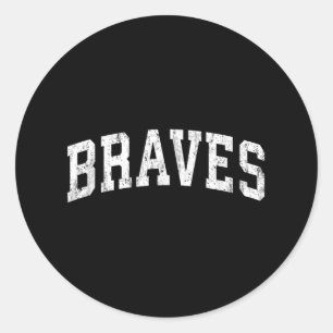 Braves-Maskottchen Vintage-Athletik-Sportname Desi Runder Aufkleber
