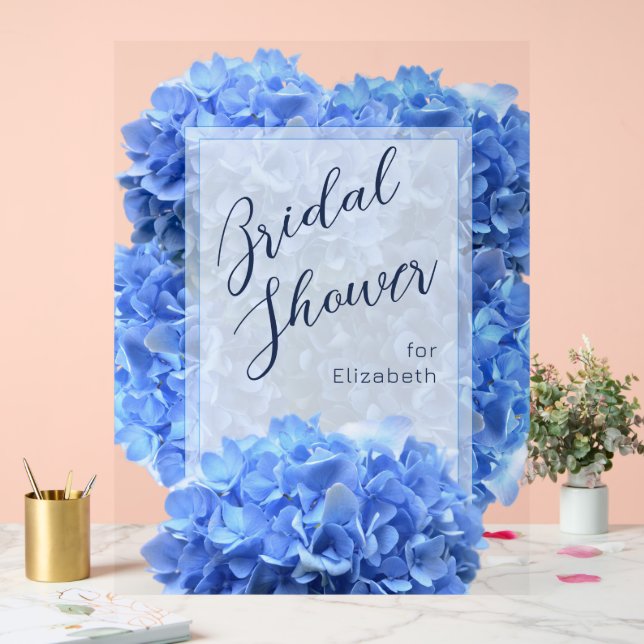Bravest Blue Brautparty Floral Begrüßungszeichen Acrylschild (Hochzeit)