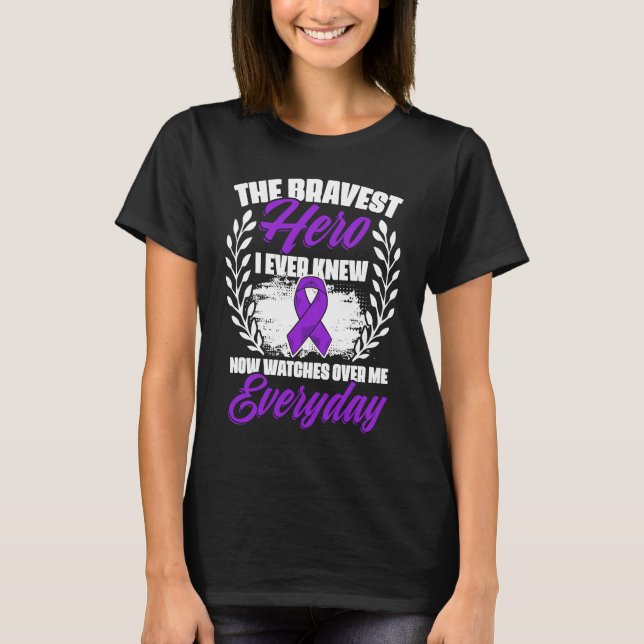 Bravest Hero Ever Knew  Lupus Purple Ribbon Lupus  T-Shirt (Vorderseite)