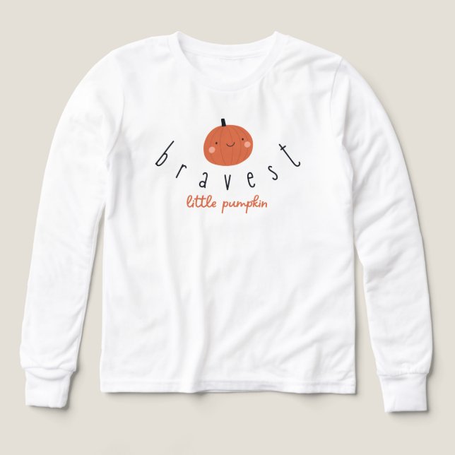 bravest little pumpkin Boys Long Sleeve T-Shirt (Design Vorderseite)