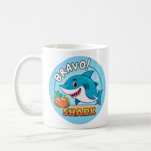 Bravo-Aufkleber, Haikleber Kaffeetasse