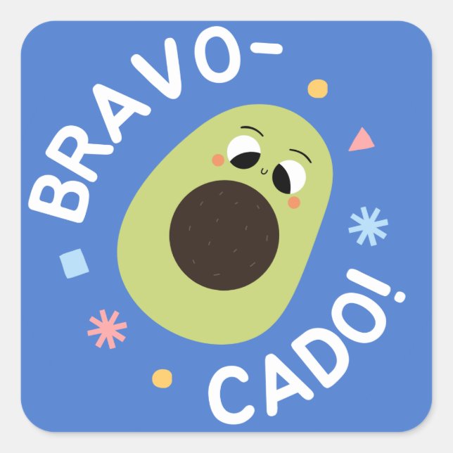 Bravo Cado - Avocado Sticker (Vorderseite)
