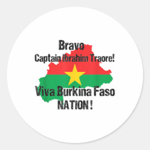 Bravo Captain Ibrahim Traore ! Viva Burkina Faso N Runder Aufkleber