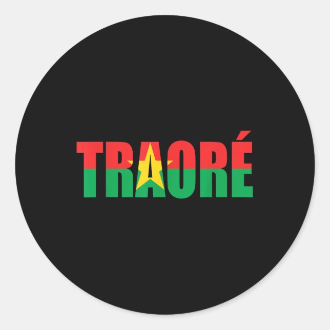 Bravo, Captain Ibrahim Traore ! Viva Burkina Faso Runder Aufkleber (Vorderseite)