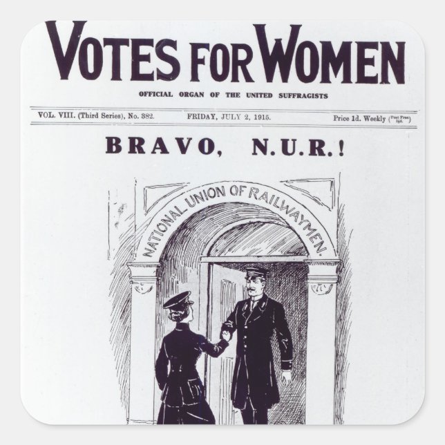 Bravo, N.U.R., Titelseite von "Votes for Quadratischer Aufkleber (Vorderseite)