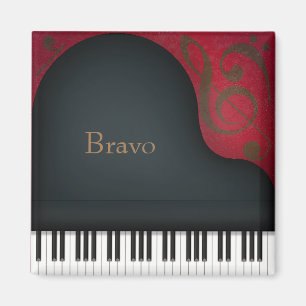 "Bravo" Schwarzes Piano Darstellende Kunst Magnet