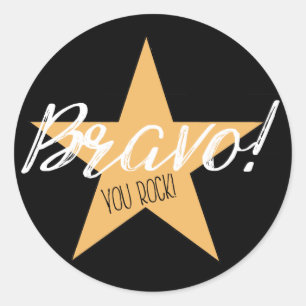 "BRAVO! SIE SCHAUKELN! " RUNDER AUFKLEBER