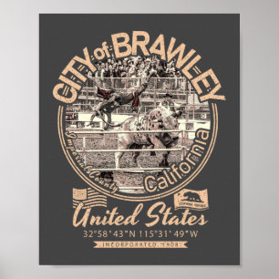 BRAWLEY CITY KALIFORNIEN - VIEHAUFTRUF RODEO POSTER