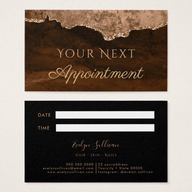 Brawn Agate Appointing Card (Vorne & Hinten)