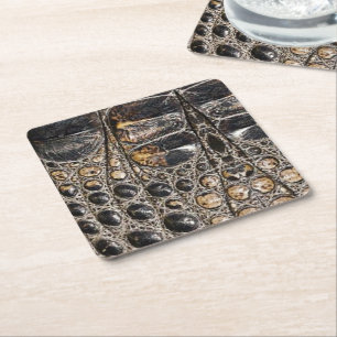 Brawn American Alligator Skin Texture Rechteckiger Pappuntersetzer