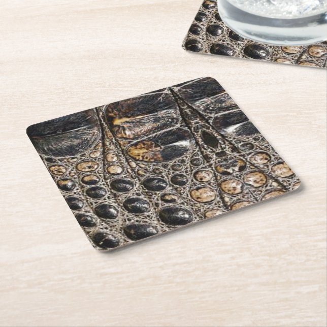 Brawn American Alligator Skin Texture Rechteckiger Pappuntersetzer (angewinkelt)
