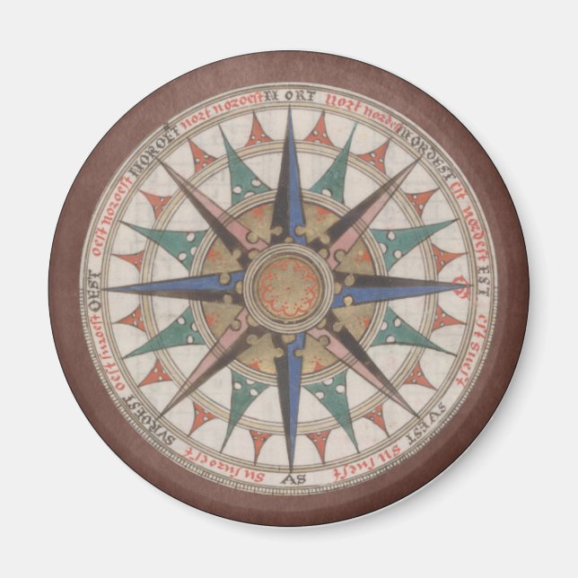 Brawn Antique Compass Rose Magnet (Vorne)