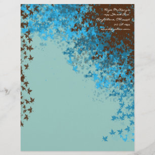 Brawn & Aqua Blue Blätter Letterhead
