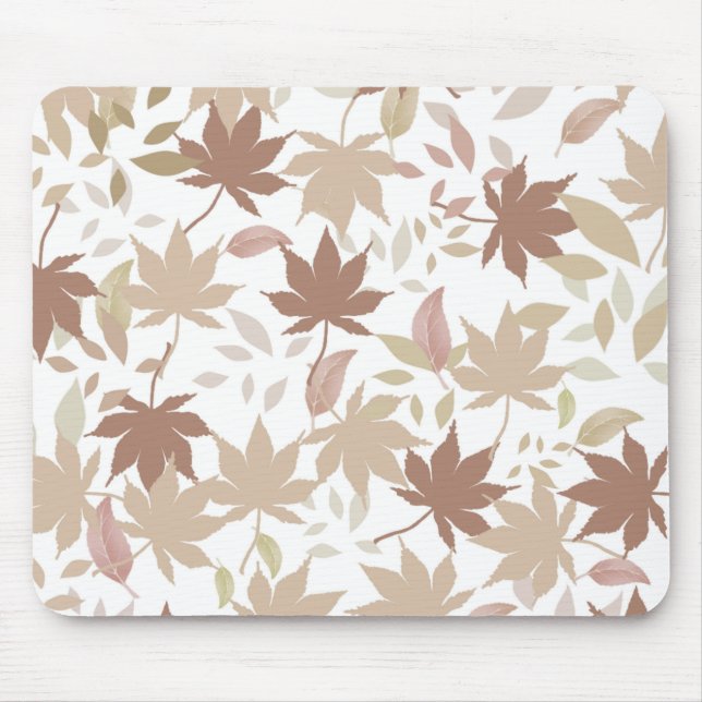Brawn Autumn Floral Blätter Y2K Muster Mousepad (Vorne)