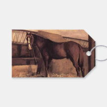 Brawn Bay Pferd im Stall