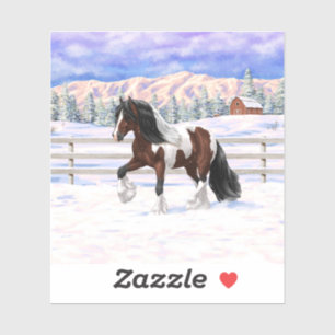 Brawn Bay Pinto Sinti und Roma Vanner Pferdefüsse  Aufkleber