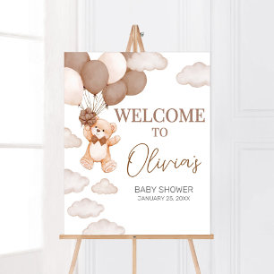 Brawn Bear Ballon Bearly Wait Baby Dusche Willkomm Poster