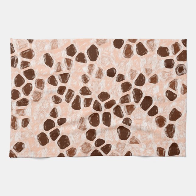 Brawn Beige Pink Coral Orange Geschirrtuch (Horizontal)