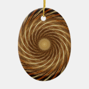 Brawn Black Spiral Wave Kaleidoskop Art Keramik Ornament