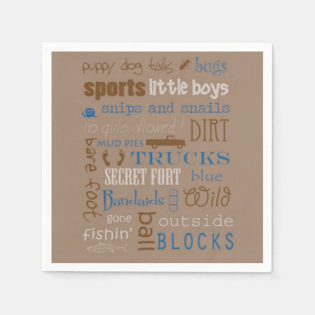 Brawn Blue Snipe and Snails Boy Baby Dusche Serviette (Vorderseite)