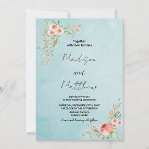 Brawn Blume Green Wedding Einladungen