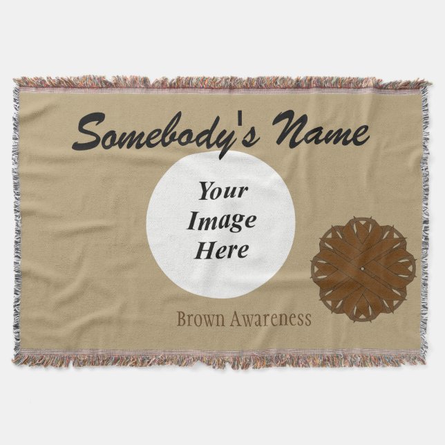 Brawn Blume Ribbon Template von Kenneth Yoncich Decke (Vorderseite)