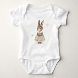 Brawn Bunny in einem floralen Kleid Baby Strampler