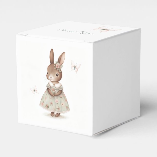 Brawn Bunny in einem floralen Kleid Geschenkschachtel (Vorderseite)