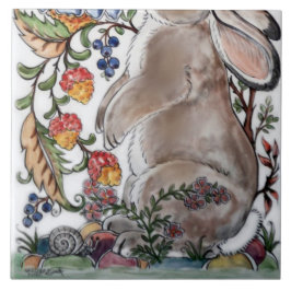 Brawn Bunny Rabbit Bird Bloral Mural Unterseite Fa Fliese