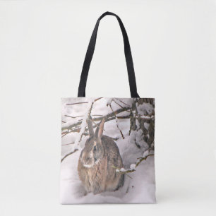 Brawn Bunny Rabbit in Snow Animal Toag
