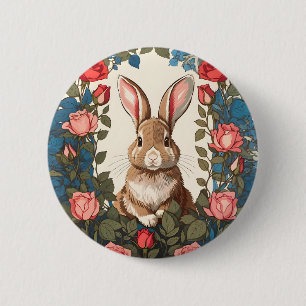 Brawn Bunny Rosen Garden Button