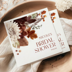 Brawn Burgundy Fall Liebe Blumenkohl Brautparty Serviette